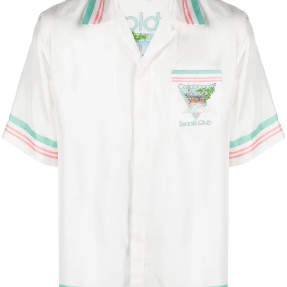 Casablanca tennis club short sleeve silk Shirt